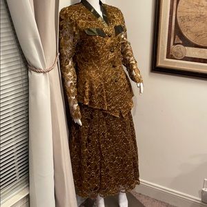VINTAGE OBERON JACKET & SKIRT SIZE 14 USA LACE